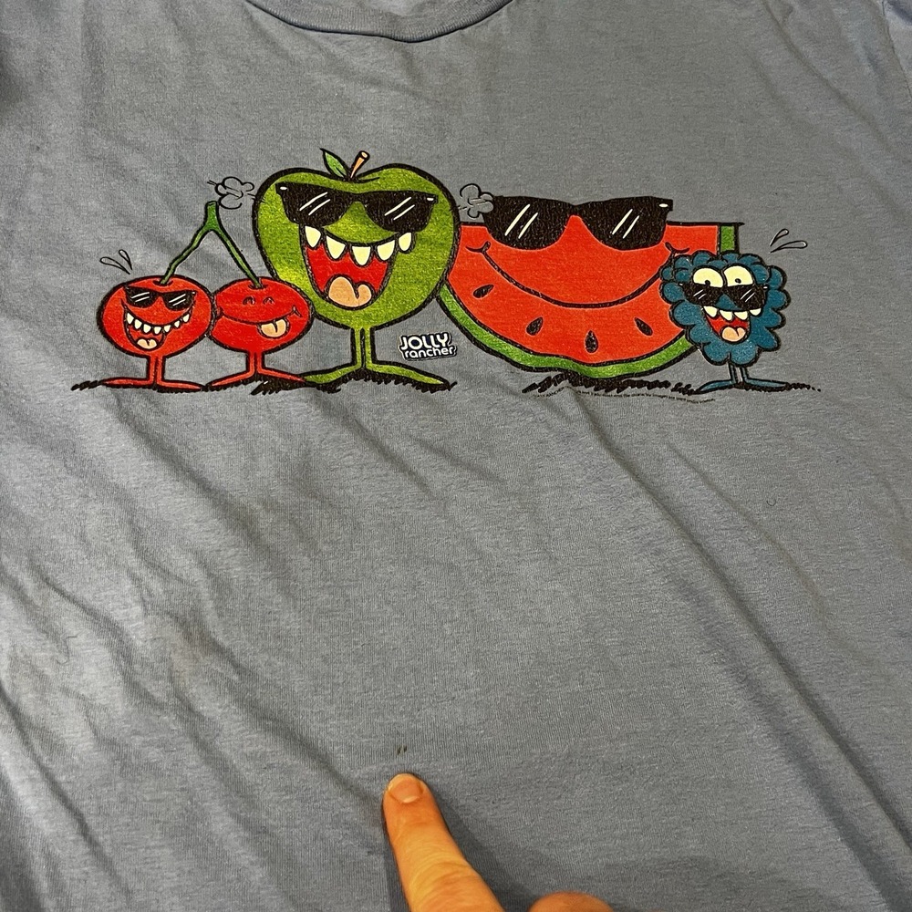 Vintage 90s Y2K Jolly Rancher Candy Blue Tshirt - Best For Size Med/Large - Picture 6 of 7